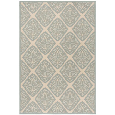 Safavieh 4 x 6 ft. Linden 100 Contemporary Small Rectangular Area Rug, Cream and Aqua LND132L-4